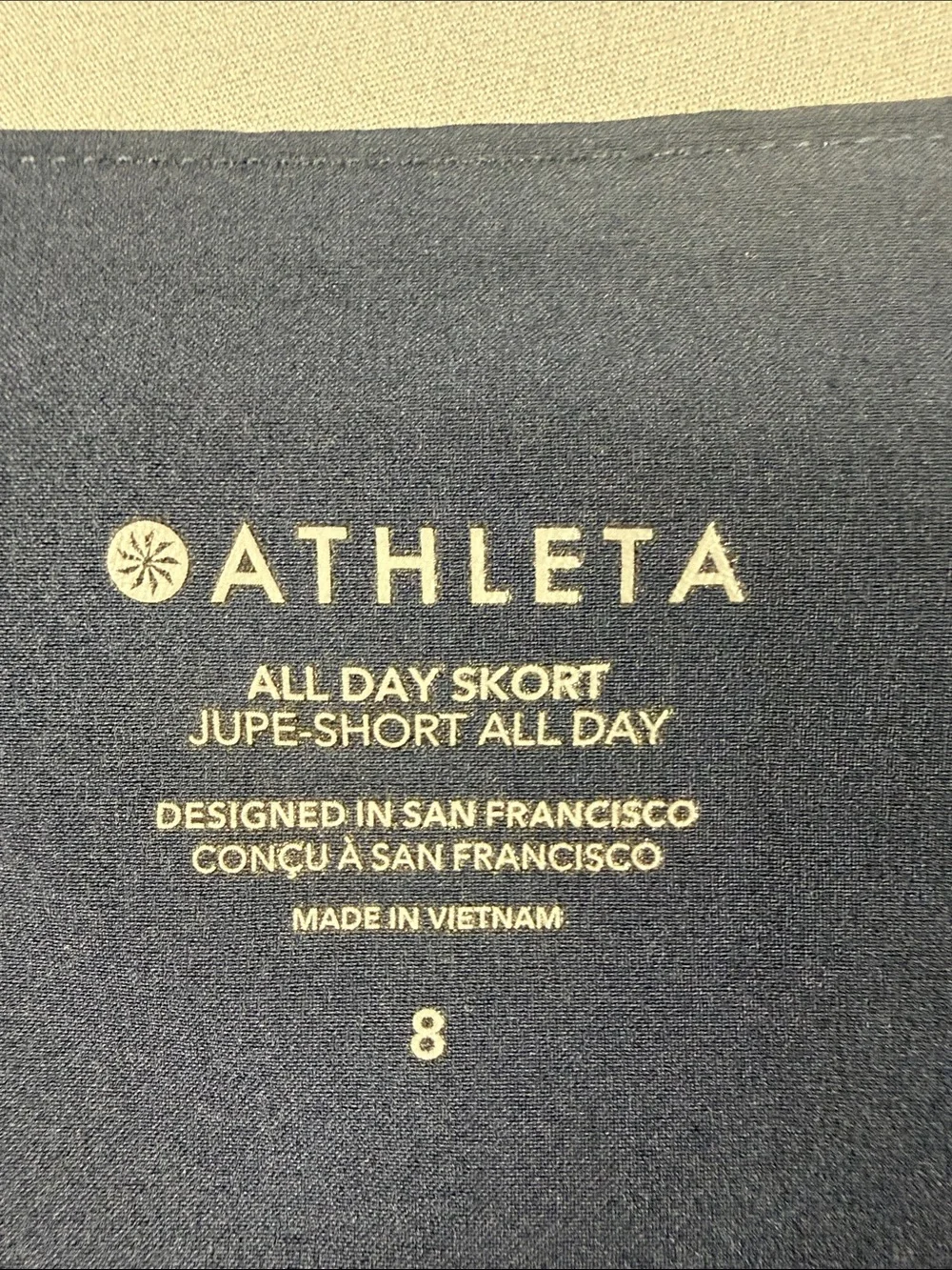 Athleta All Day Skort Navy Blue Size 8 Built-In Shorts Lightweight Activewear